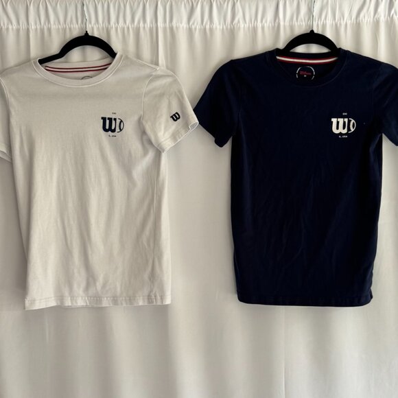 Set of 2 - Wilson Navy and White Baseball youth Tshirt Medium - 370 - Picture 7 of 8